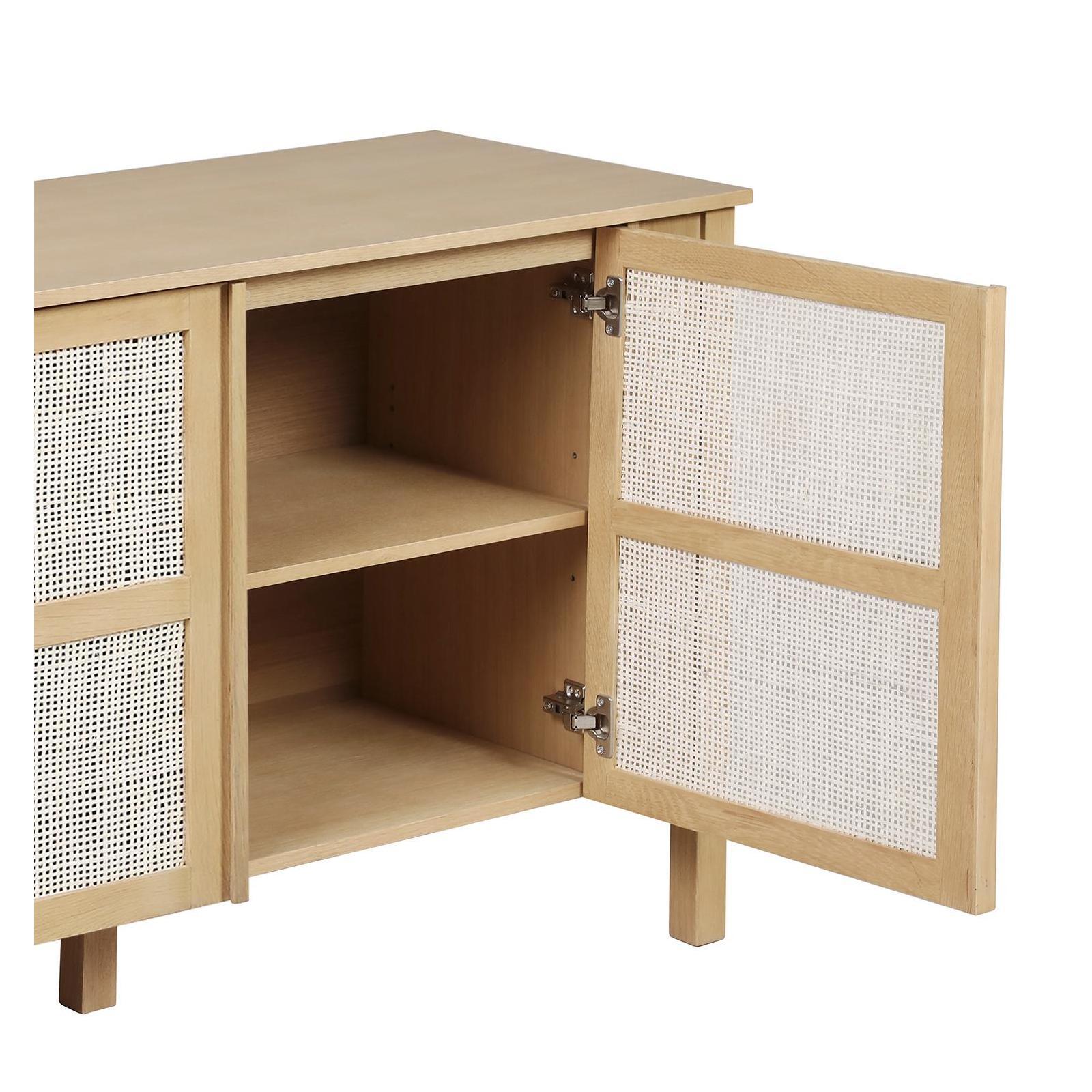 Meuble double vasque chêne portes cannage 130 cm