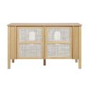 Meuble double vasque chêne portes cannage 130 cm