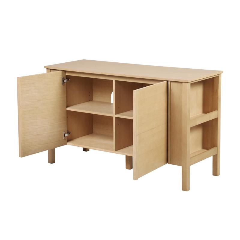 Meuble double vasque chêne portes lisses 130 cm