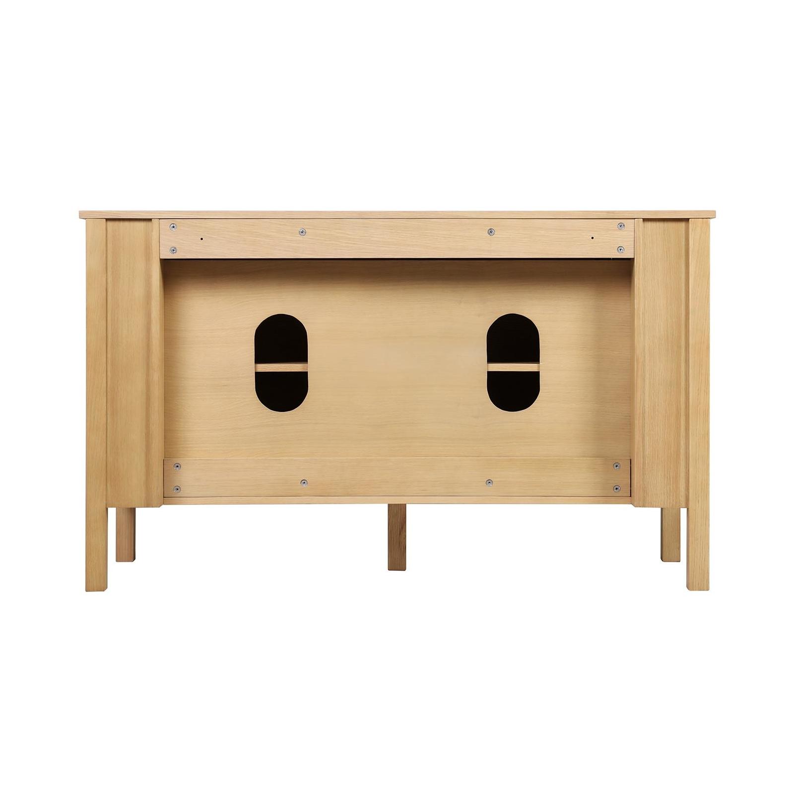 Meuble double vasque chêne portes lisses 130 cm