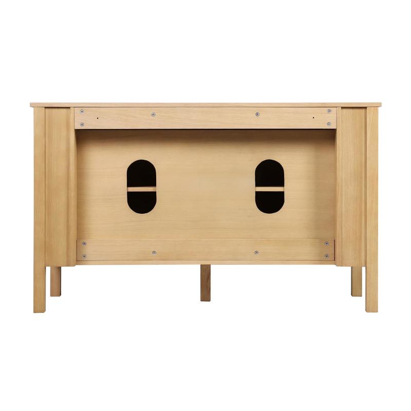 Meuble double vasque chêne portes lisses 130 cm