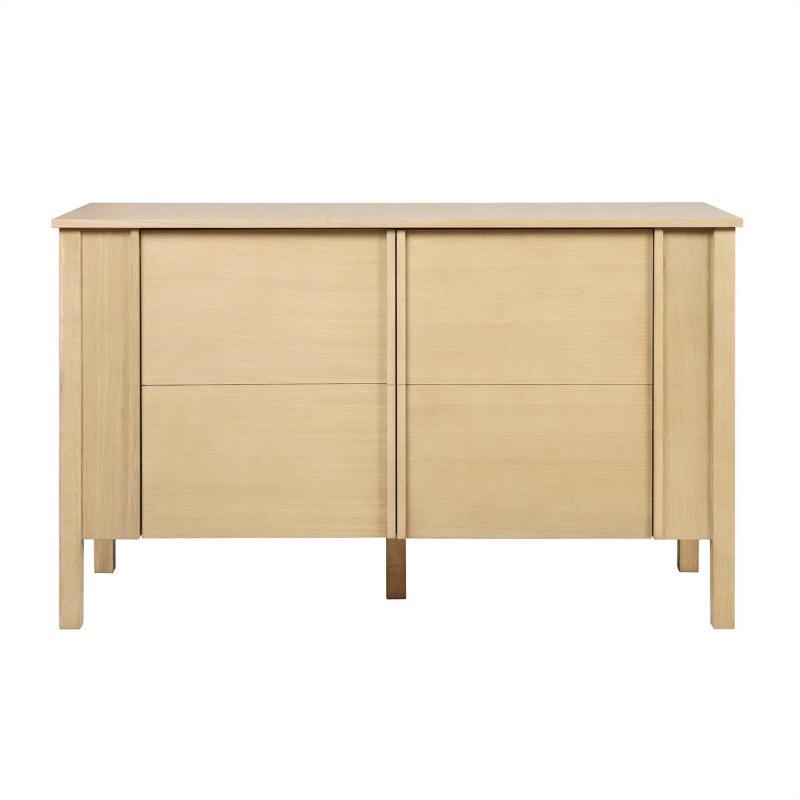 Meuble double vasque chêne portes lisses 130 cm