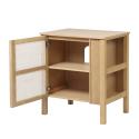 Meuble simple vasque chêne porte cannage 70 cm