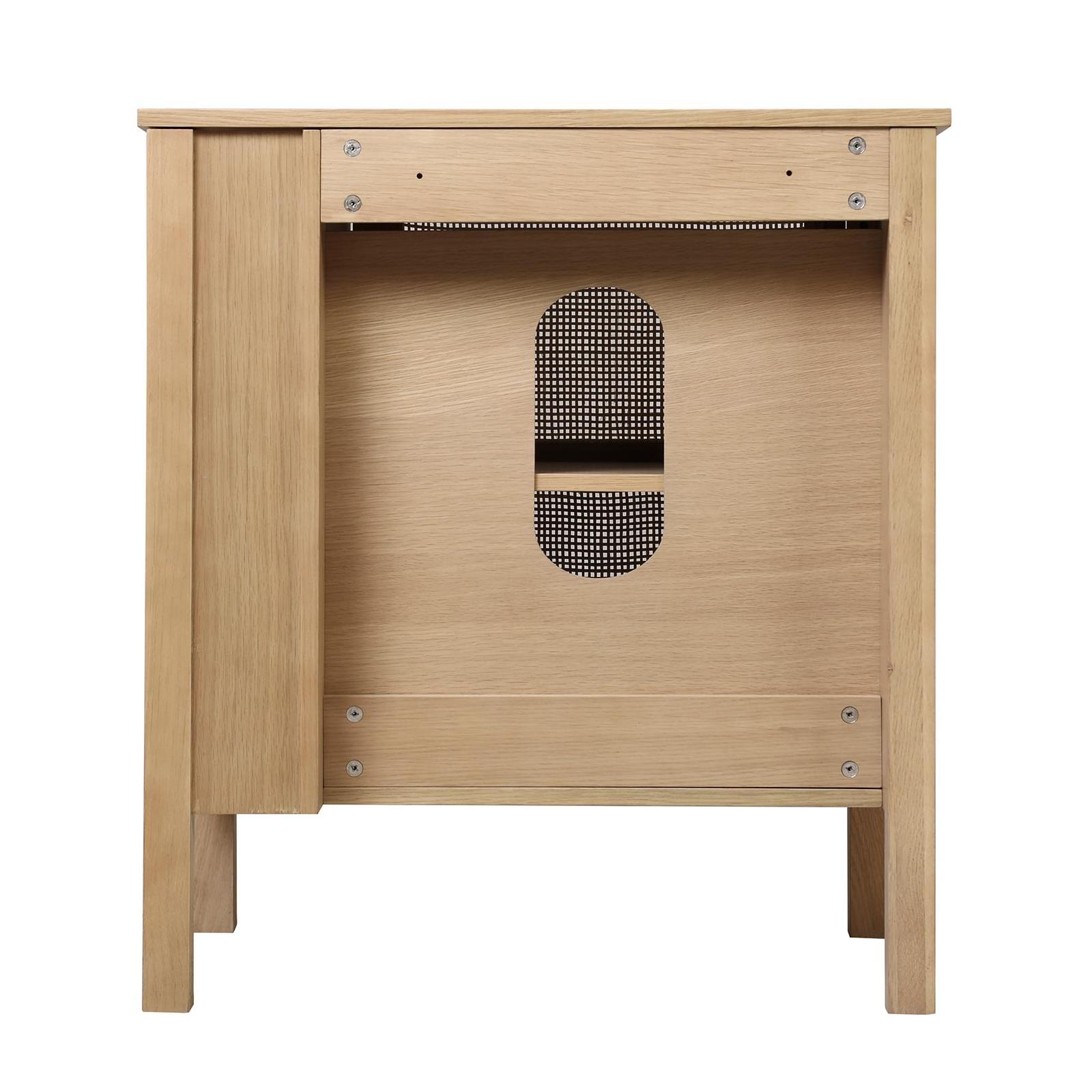 Meuble simple vasque chêne porte cannage 70 cm