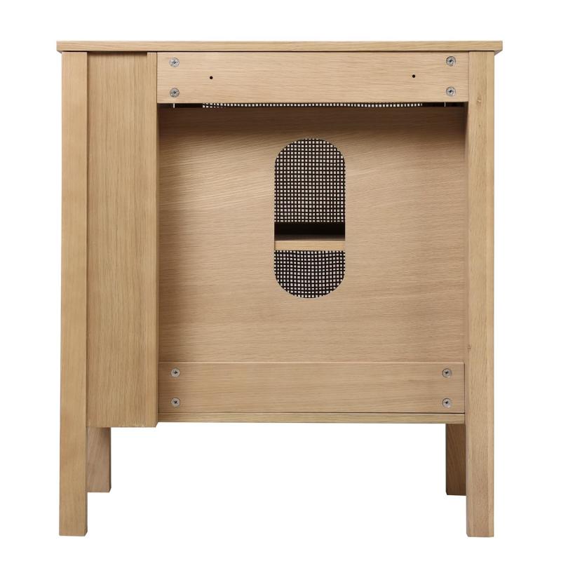 Meuble simple vasque chêne porte cannage 70 cm