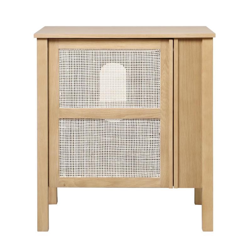 Meuble simple vasque chêne porte cannage 70 cm