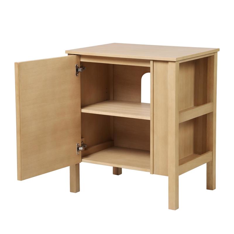 Meuble simple vasque chêne porte lisse 70 cm