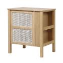 Meuble simple vasque chêne porte cannage 70 cm