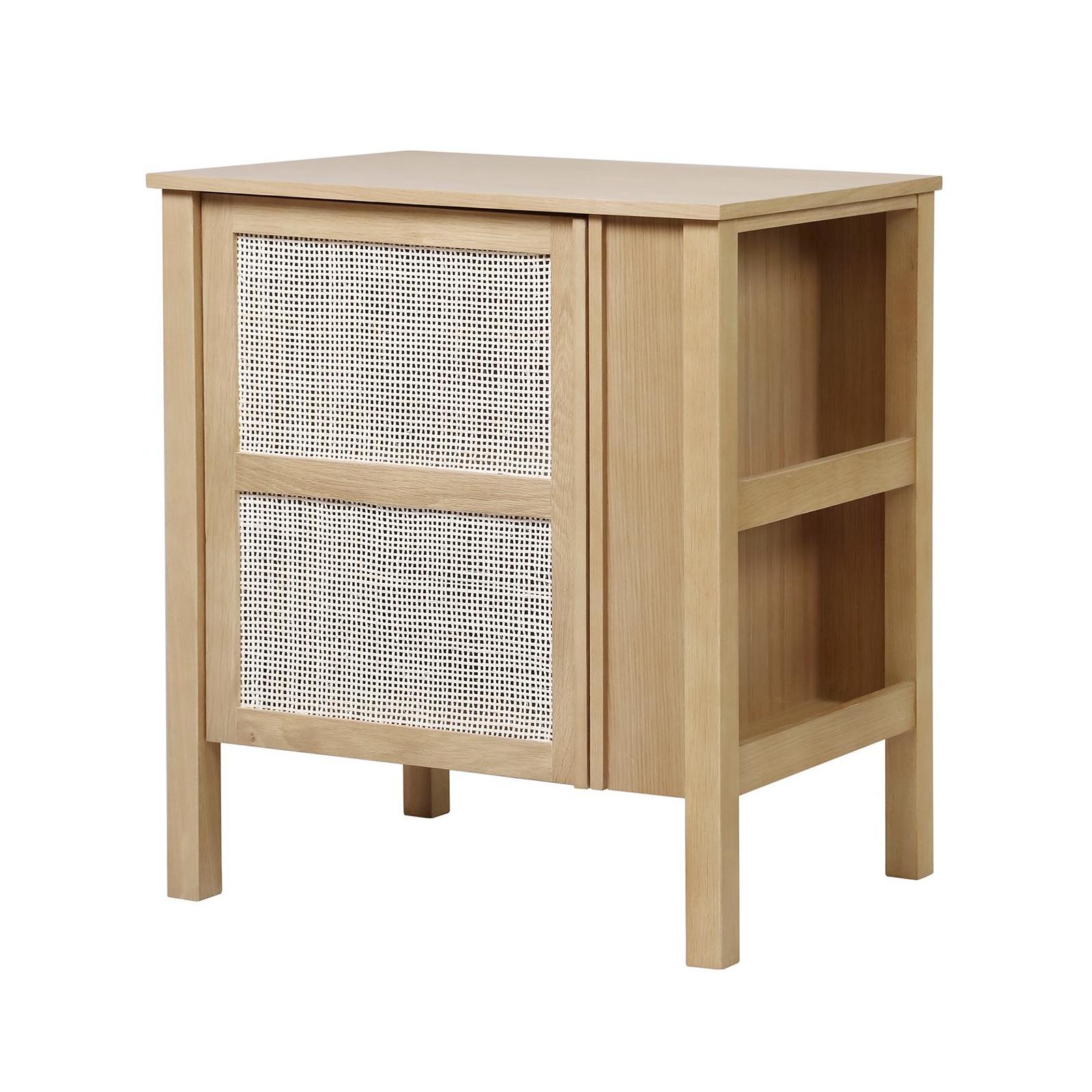 Meuble simple vasque chêne porte cannage 70 cm