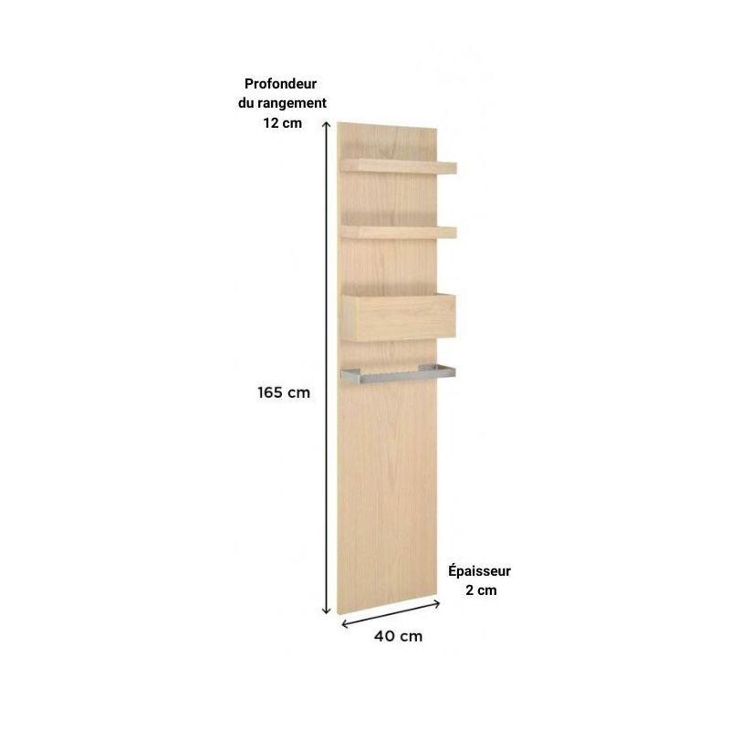 Colonne salle de bain à suspendre chêne 165 cm ENIO
