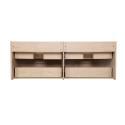 Ensemble meuble double vasque décor chêne 120cm + vasque + 2 miroirs + colonne