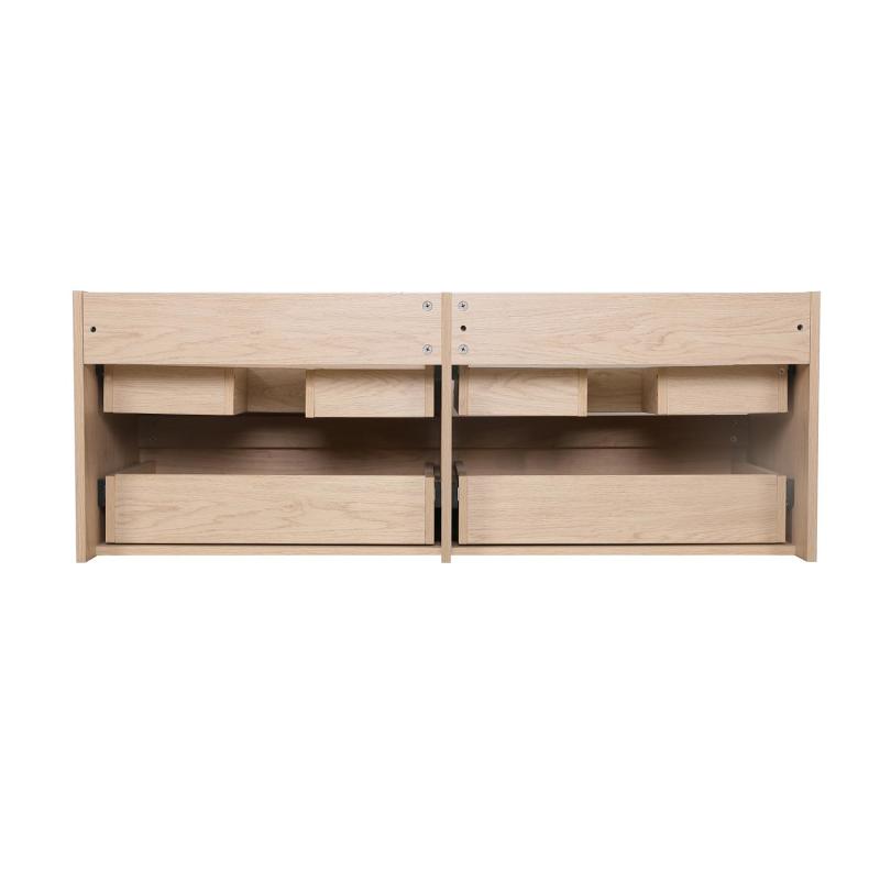 Ensemble meuble double vasque décor chêne 120cm + vasque + 2 miroirs + colonne