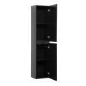 Ensemble meuble double vasque noir carbone 120cm + vasque + colonne