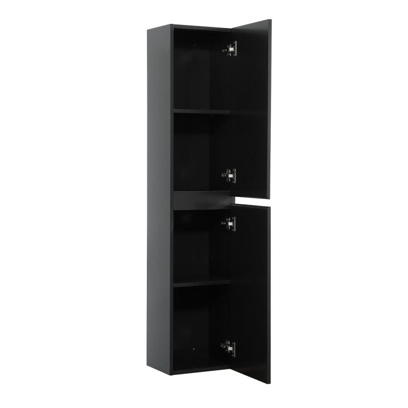 Ensemble meuble double vasque noir carbone 120cm + vasque + colonne