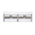 Ensemble meuble double vasque blanc 120cm + plan double vasque + 2 miroirs