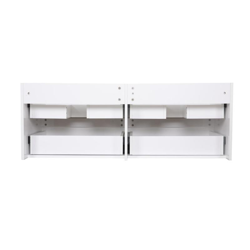Ensemble meuble double vasque blanc 120cm + plan double vasque + 2 miroirs