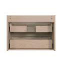 Meuble Salle de Bain 60 cm Suspendu décor Chêne + Miroir SORRENTO