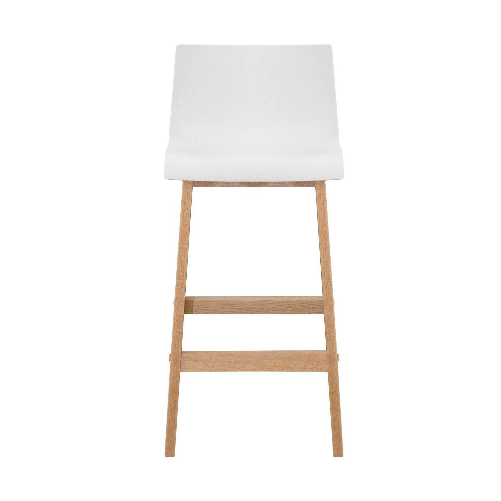 Lot de 2 tabourets de bar scandinave pieds en chêne 65 cm TANNA