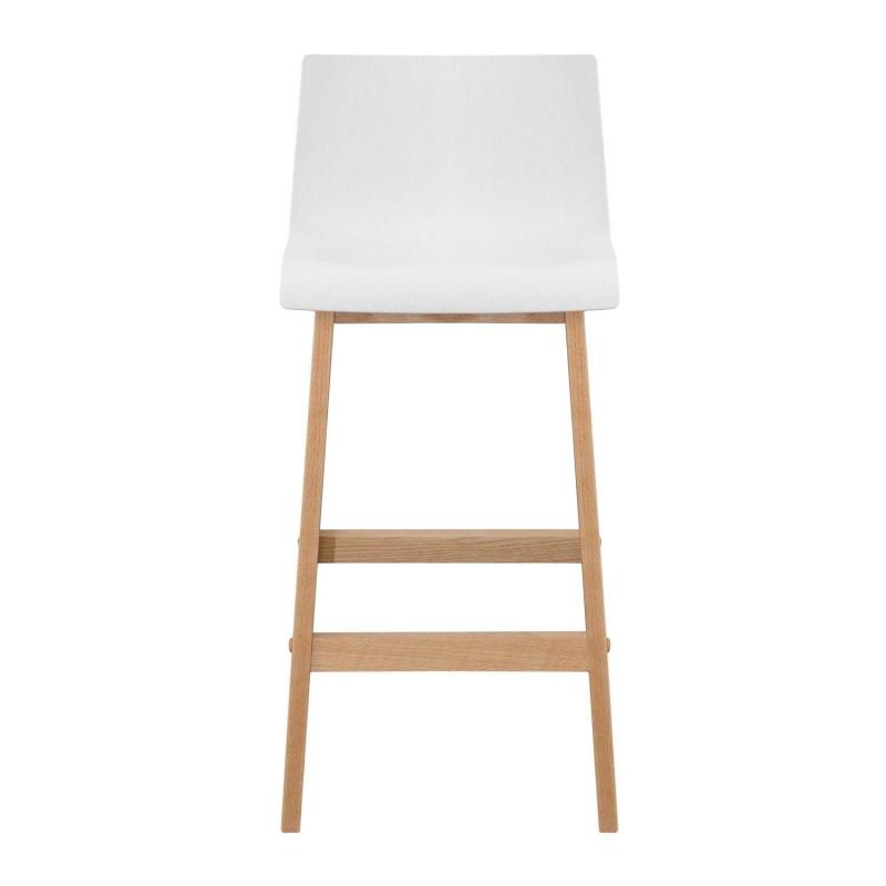 Lot de 2 tabourets de bar scandinave pieds en chêne 65 cm TANNA