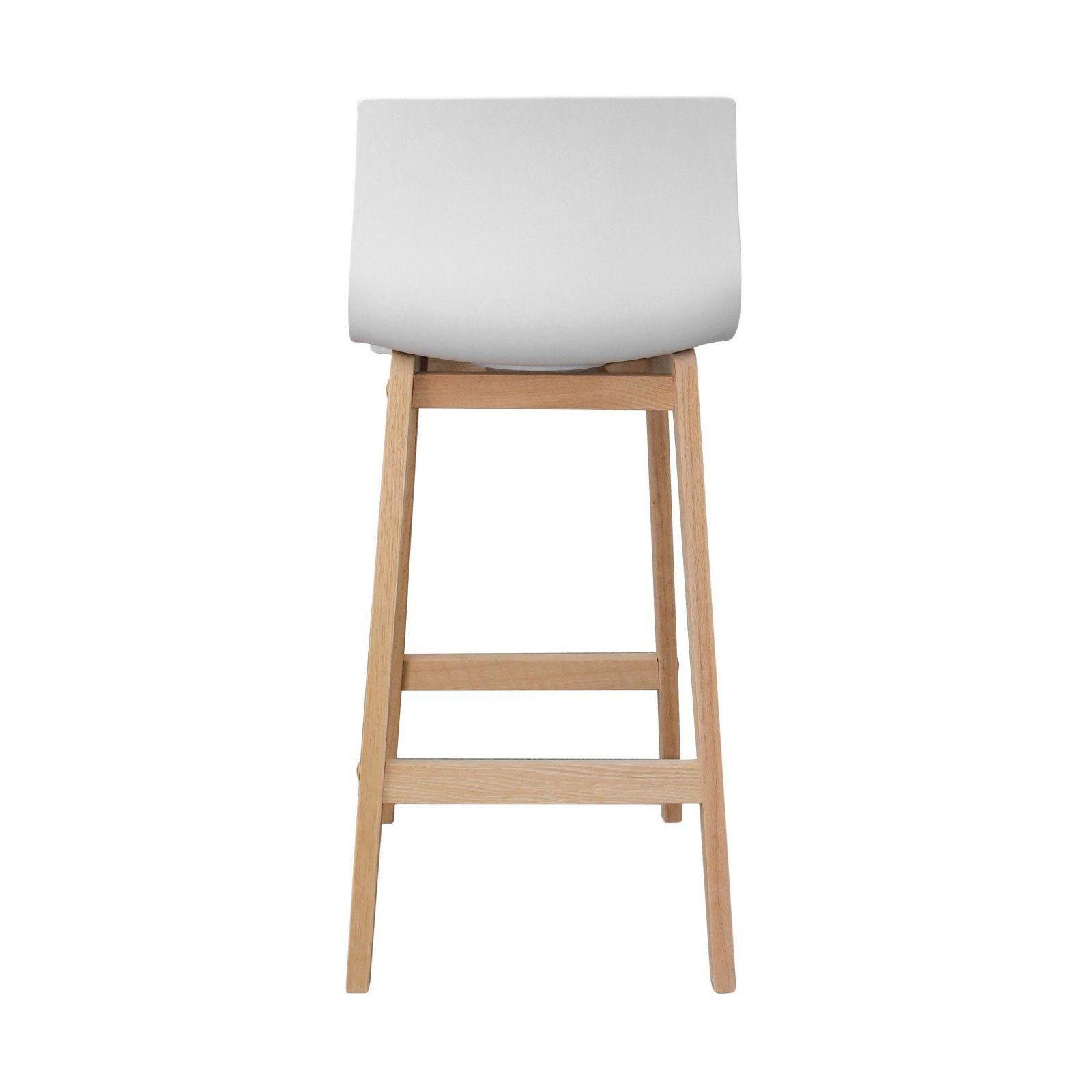 Lot de 2 tabourets de bar scandinave pieds en chêne 65 cm TANNA