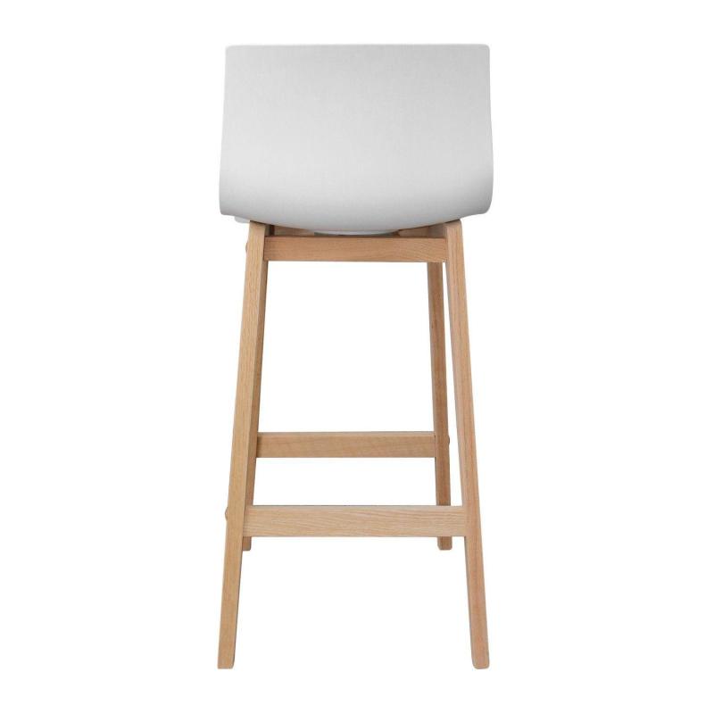 Lot de 2 tabourets de bar scandinave pieds en chêne 65 cm TANNA
