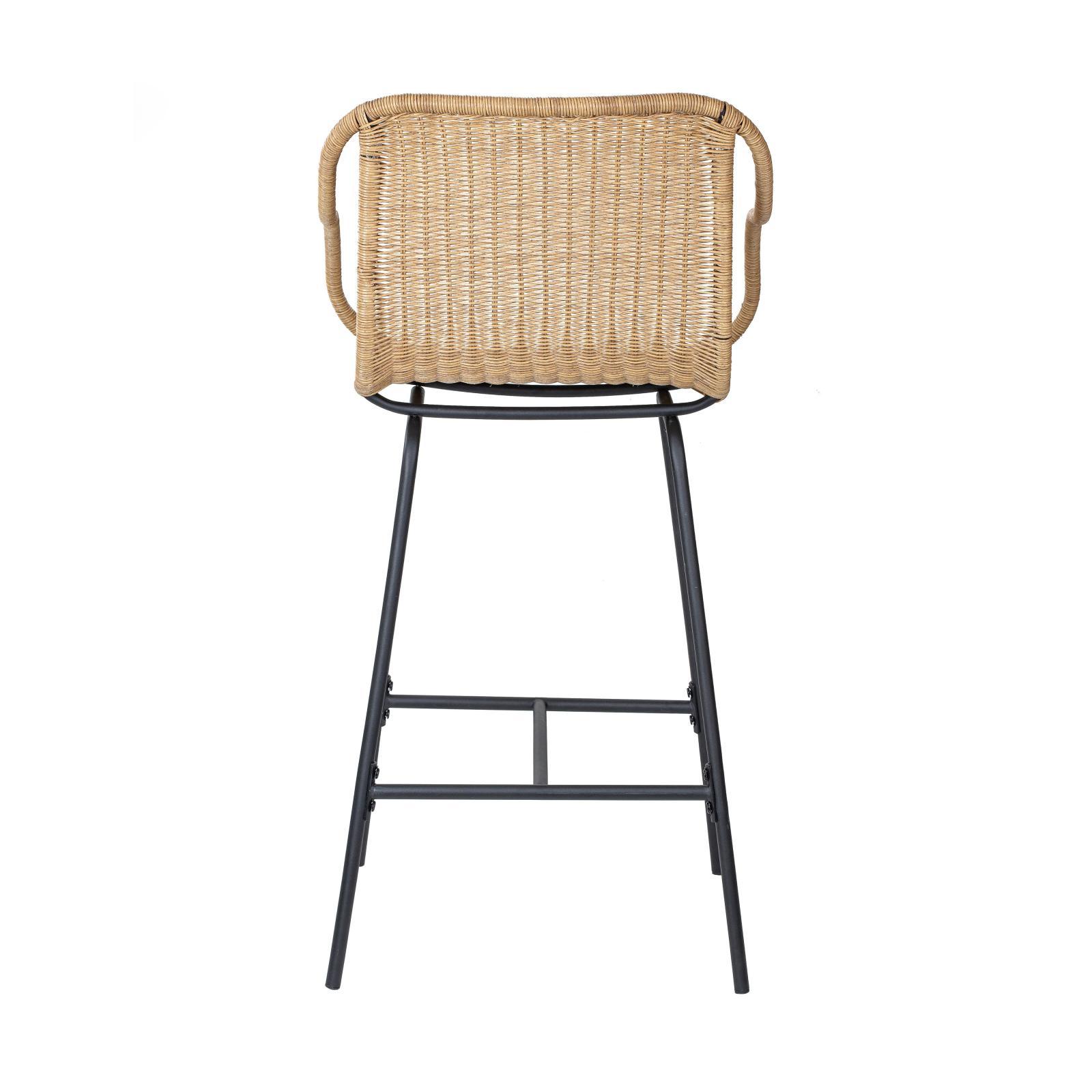 Lot de 2 tabourets d'îlot en rotin et pieds métal 65 cm MOOREA