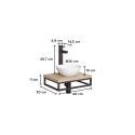 Meuble lave-mains plan fin porte-serviettes dessous + vasque blanche + robinet