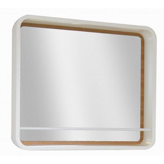Miroir de SDB H60 x L70 + support étagère LATTA