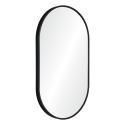 Meuble lave-mains plan fin porte-serviettes côté + vasque noire + robinet + miroir