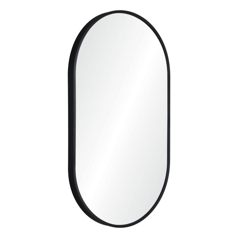 Meuble lave-mains plan fin porte-serviettes côté + vasque noire + robinet + miroir