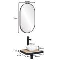 Meuble lave-mains plan fin porte-serviettes face + vasque blanche + miroir