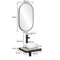 Meuble lave-mains plan fin porte-serviettes face + vasque blanche + robinet + miroir