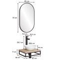 Meuble lave-mains plan fin porte-serviettes dessous + vasque blanche + robinet + miroir