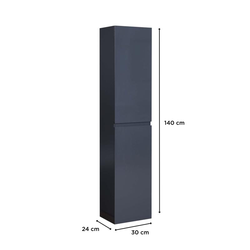 Colonne de salle de bain décor chêne carbone à suspendre 140 cm