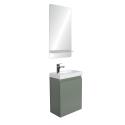 Ensemble meubles lave-mains LISA vert + miroir + robinet