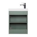 Ensemble meubles lave-mains LISA vert + miroir + robinet
