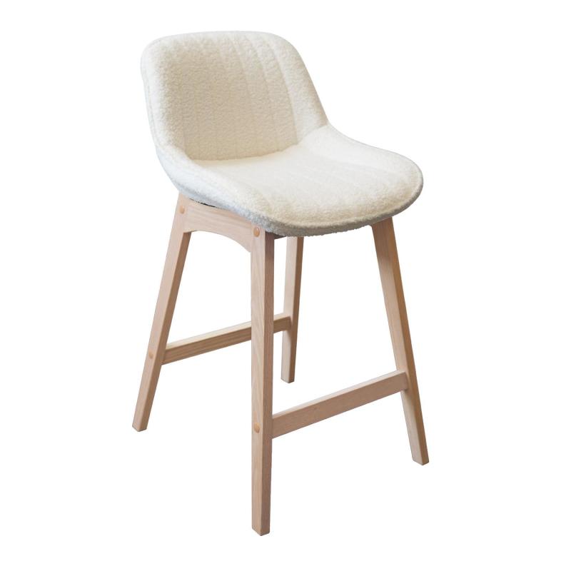 Lot de 2 chaises d'îlot et bar 65 cm tissus bouclette