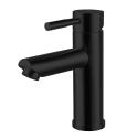 Ensemble meuble simple vasque 60cm décor chêne + vasque noire + robinet + miroir + colonne