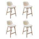 Lot de 4 chaises d'îlot et bar 65 cm tissus bouclette