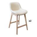 Lot de 2 chaises d'îlot et bar 65 cm tissus bouclette
