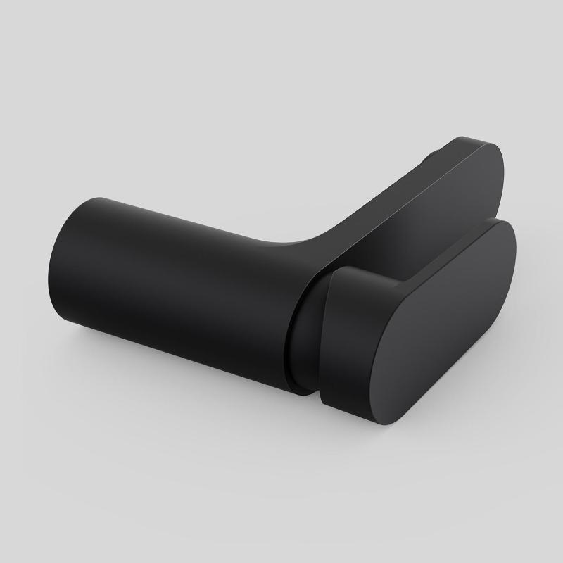 Robinet de salle de bain mitigeur bec bas noir H15cm