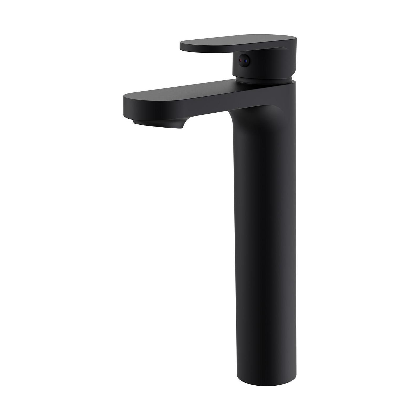 Robinet de salle de bain mitigeur bec haut noir H25,3cm Robinet de salle de bain mitigeur bec haut noir H25,3cm