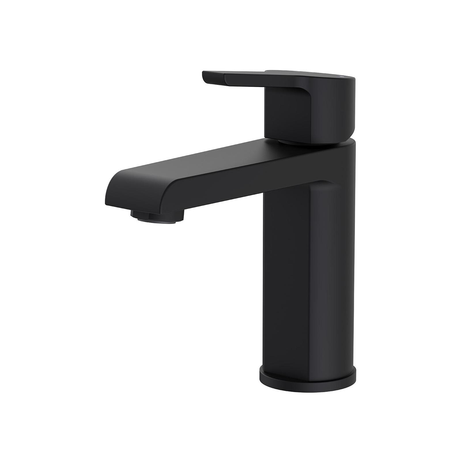 Robinet de salle de bain mitigeur bec bas noir H16cm
