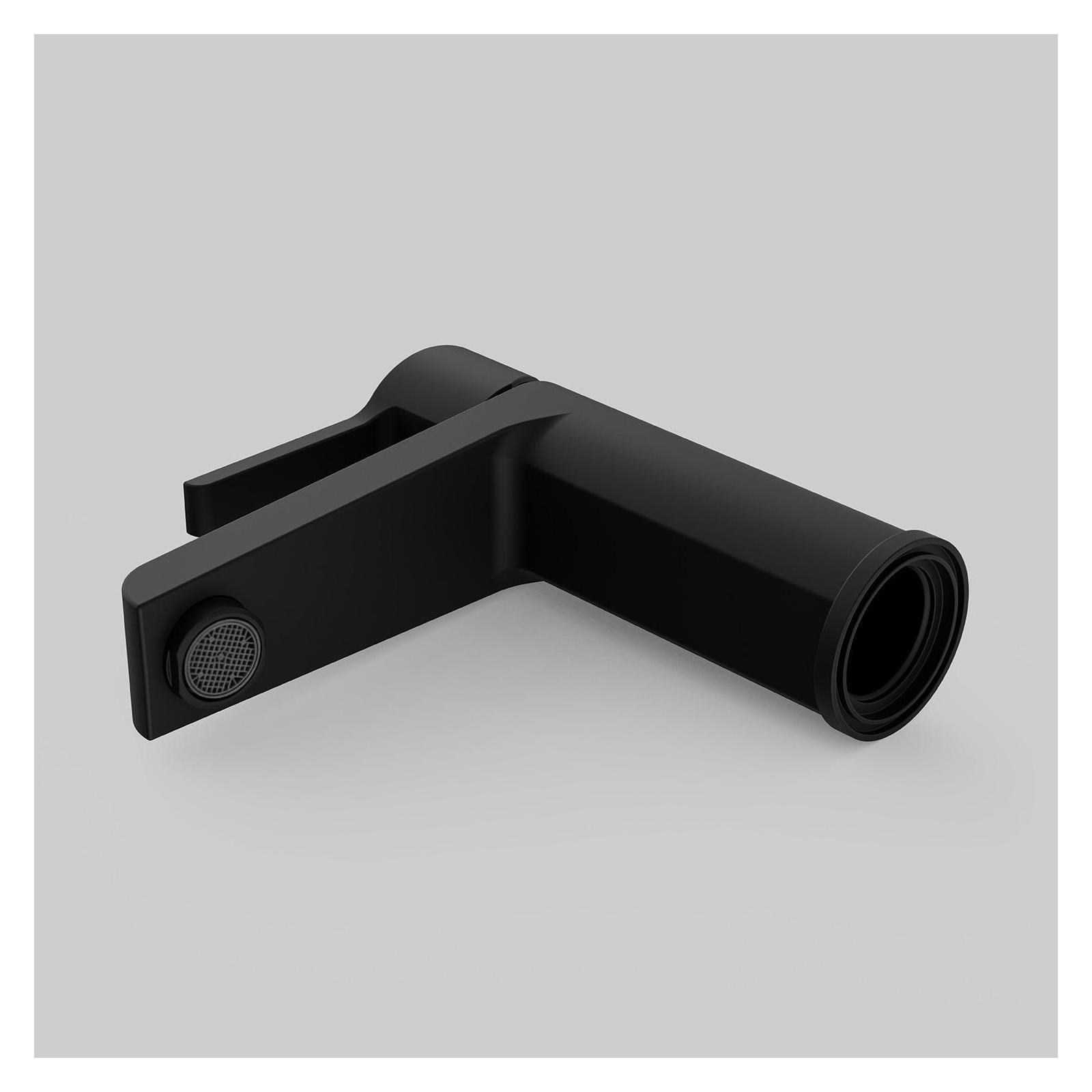 Robinet de salle de bain mitigeur bec bas noir H16cm