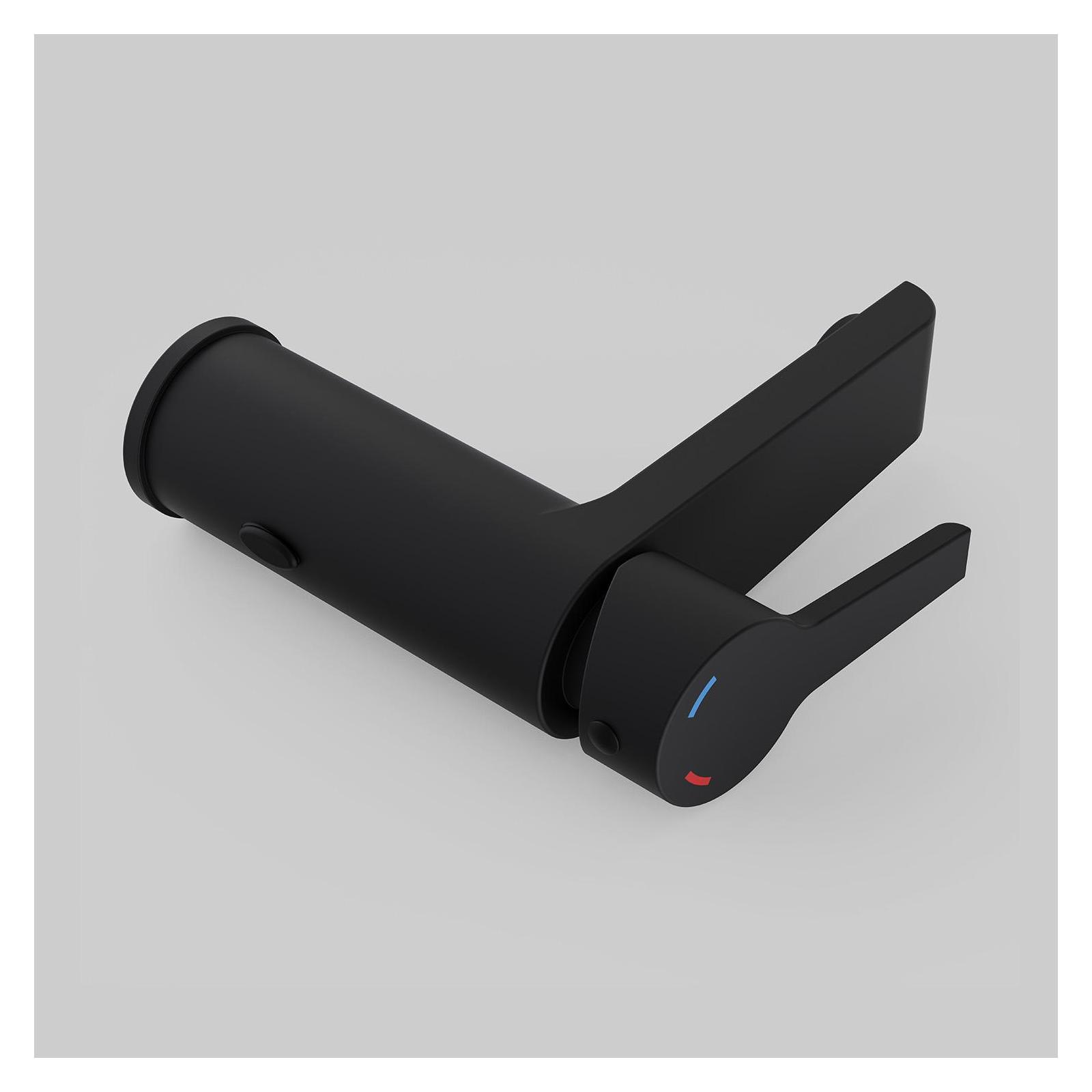 Robinet de salle de bain mitigeur bec bas noir H16cm