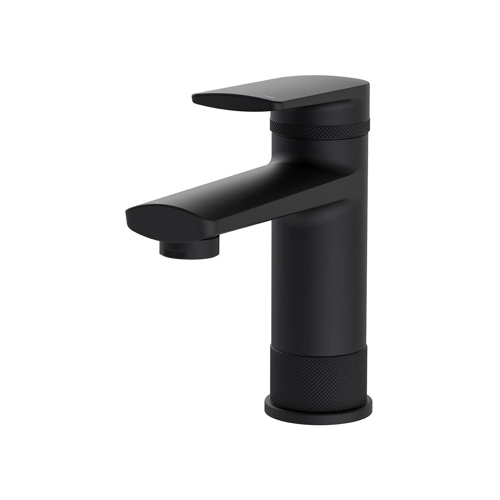 Robinet de salle de bain mitigeur bec bas noir H15,3cm