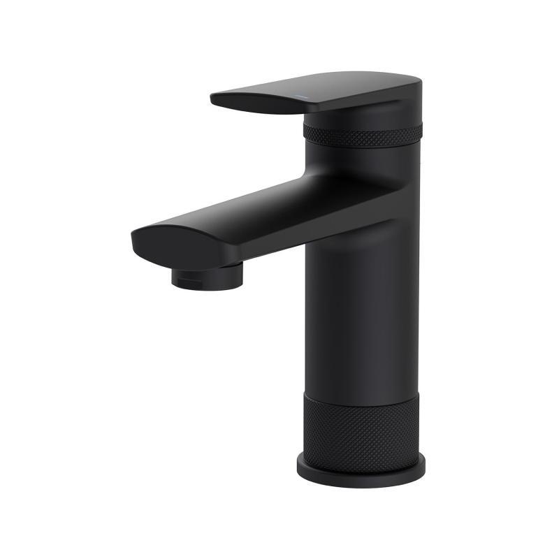 Robinet de salle de bain mitigeur bec bas noir H15,3cm