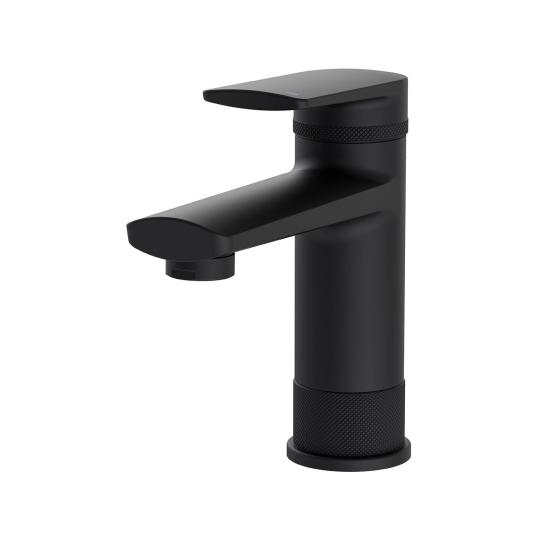 Robinet de salle de bain mitigeur bec bas noir H15,3cm