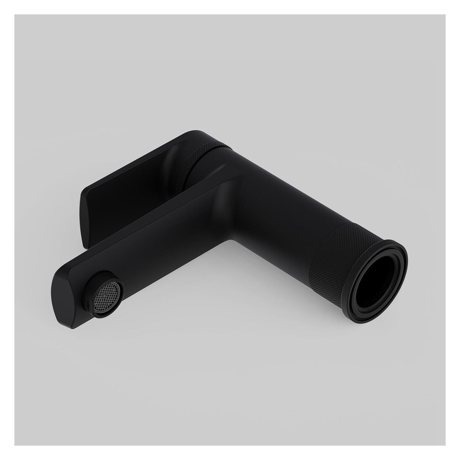 Robinet de salle de bain mitigeur bec bas noir H15,3cm