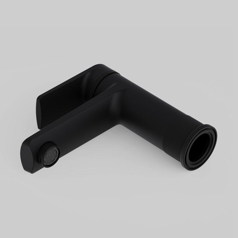 Robinet de salle de bain mitigeur bec bas noir H15,3cm